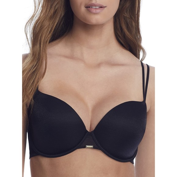 DKNY T-Shirt Bra Black Cotton, Adjustable Strap, Light Support, Size 5.5 - Picture 1 of 4